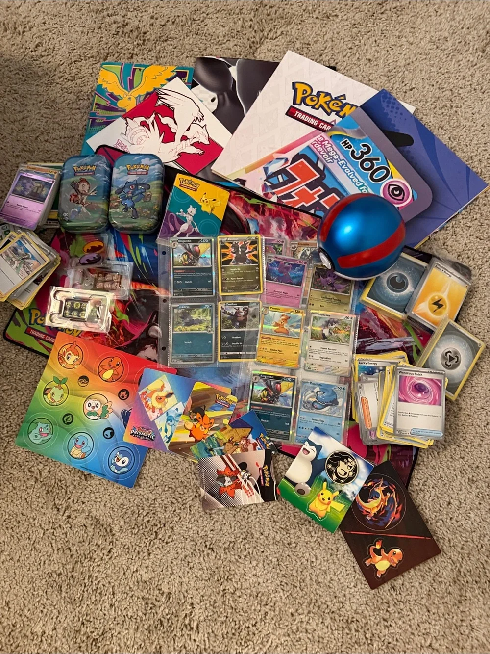 Pokemon TCG tins, Pokemon posters, cards, playmat, stickers, and more